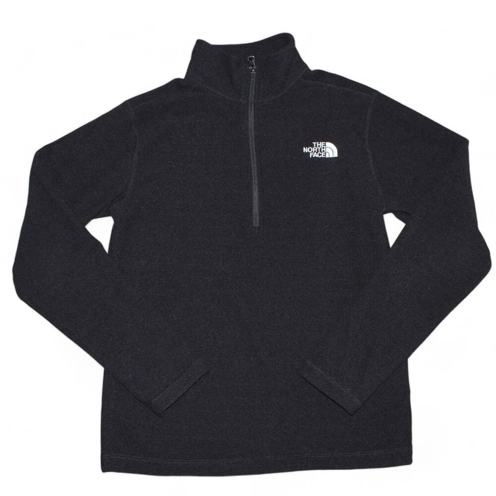 The North Face Sweater Pullover Fleece 1/4 Zip Fuzzy Gray/Black Men's Small